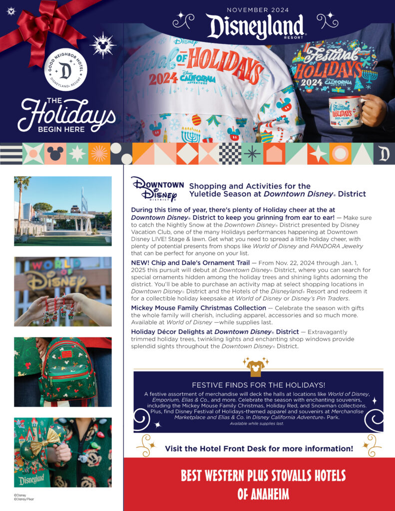 Disneyland newsletter about holidays at the Disneyland Resort