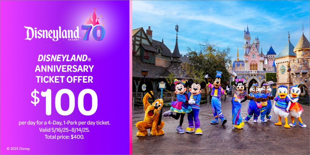 Disneyland 70th Celebration ticket banner