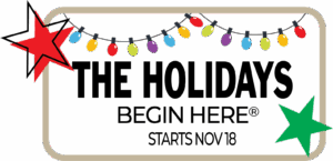 The Holidays Begin Here graphic