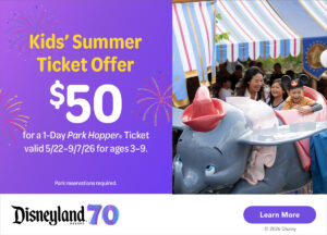 Disneyland Kids Summer promo - links to ticket store