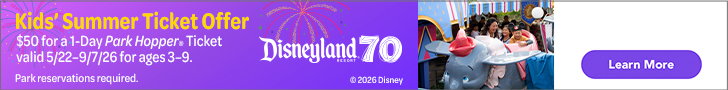 Disneyland Kids Summer promo - links to ticket store