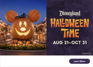 Halloween Time - links to Disneyland ticket store
