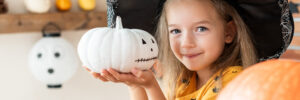 girl with a pumpkin